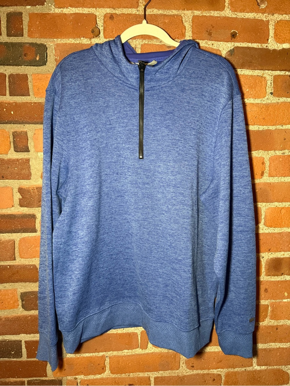 Nike Men's Heather Blue Half-Zip Hoodie Sweater